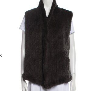 June Rabbit Fur Vest in Grey
